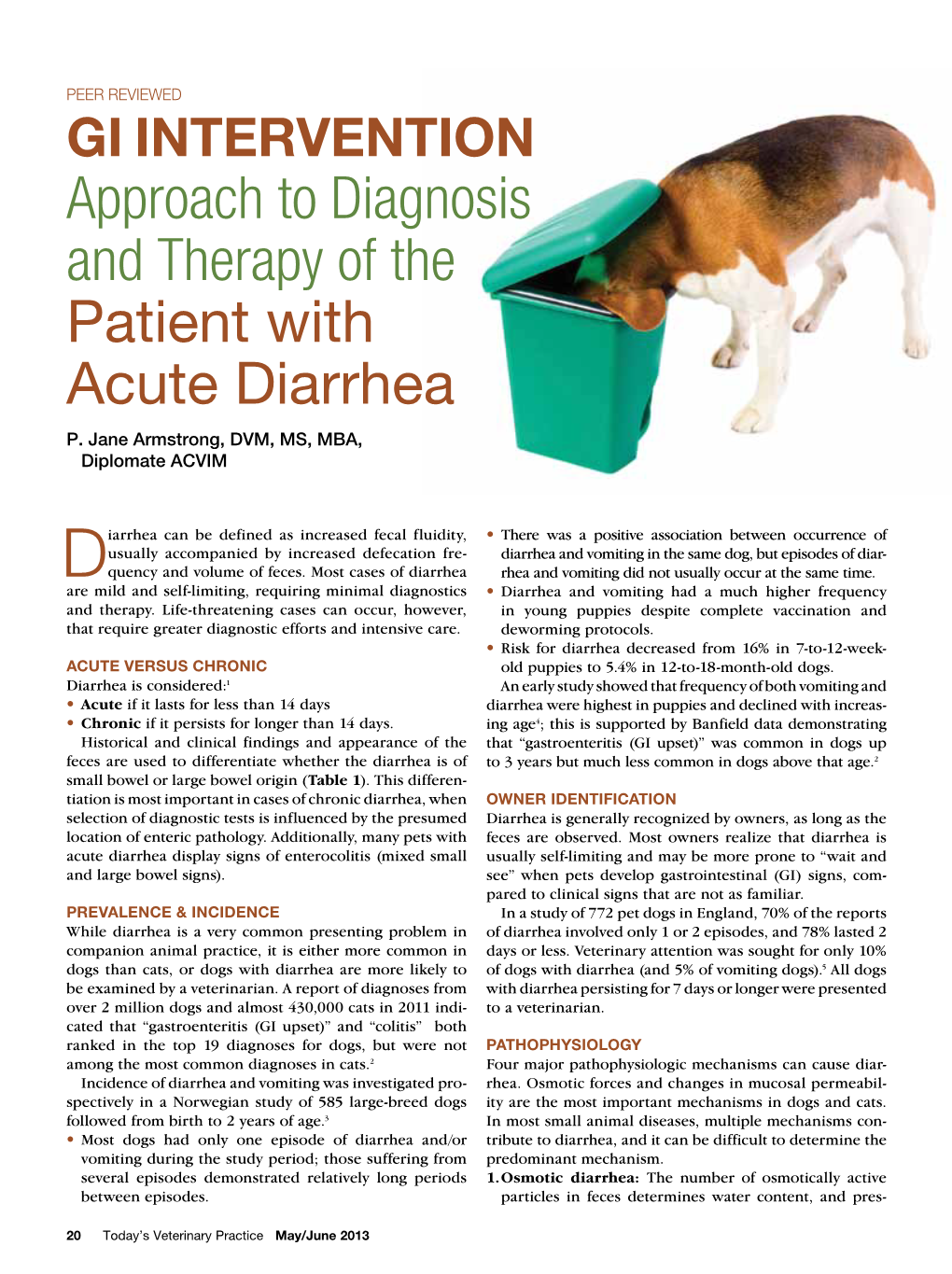 Approach to Diagnosis and Therapy of the Patient with Acute Diarrhea P