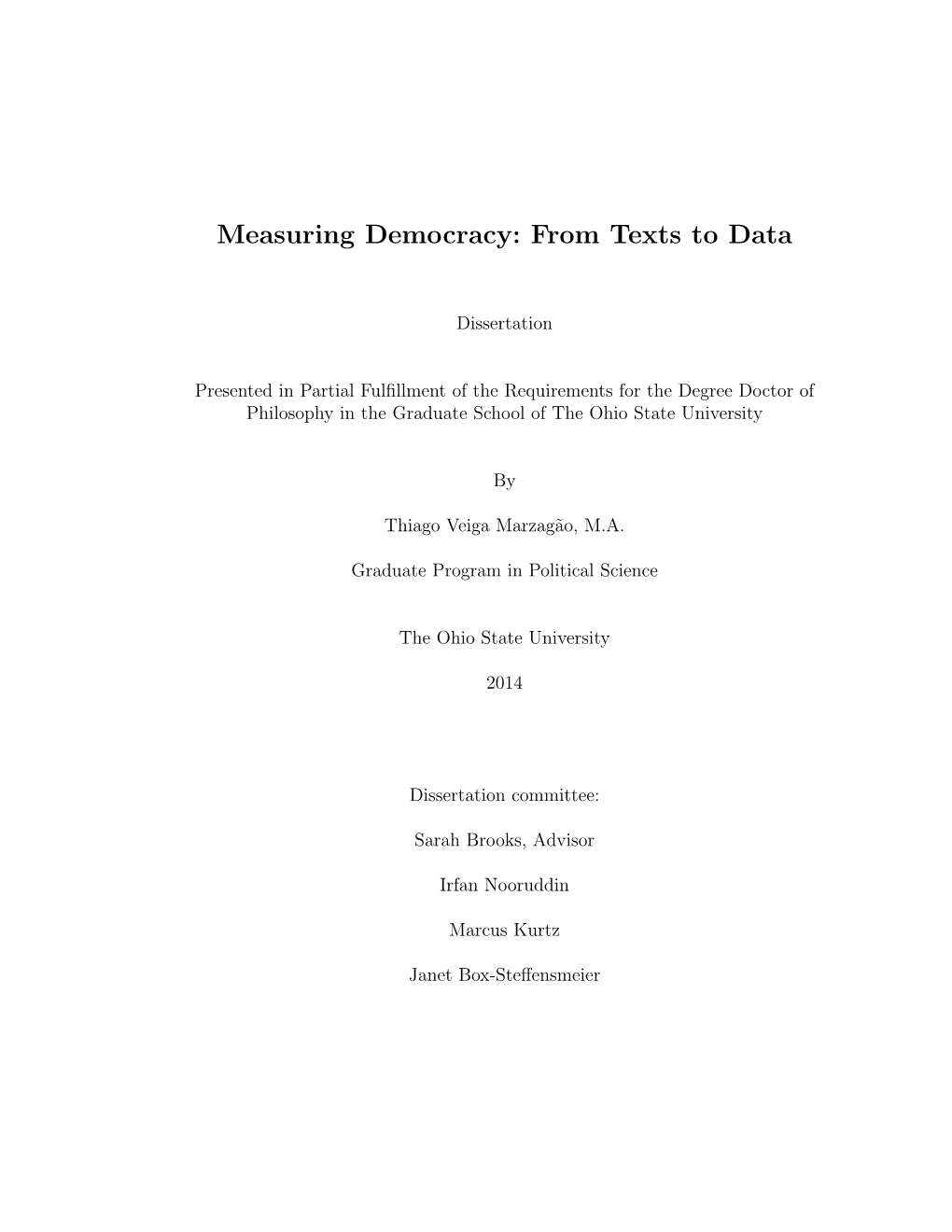 Measuring Democracy: from Texts to Data