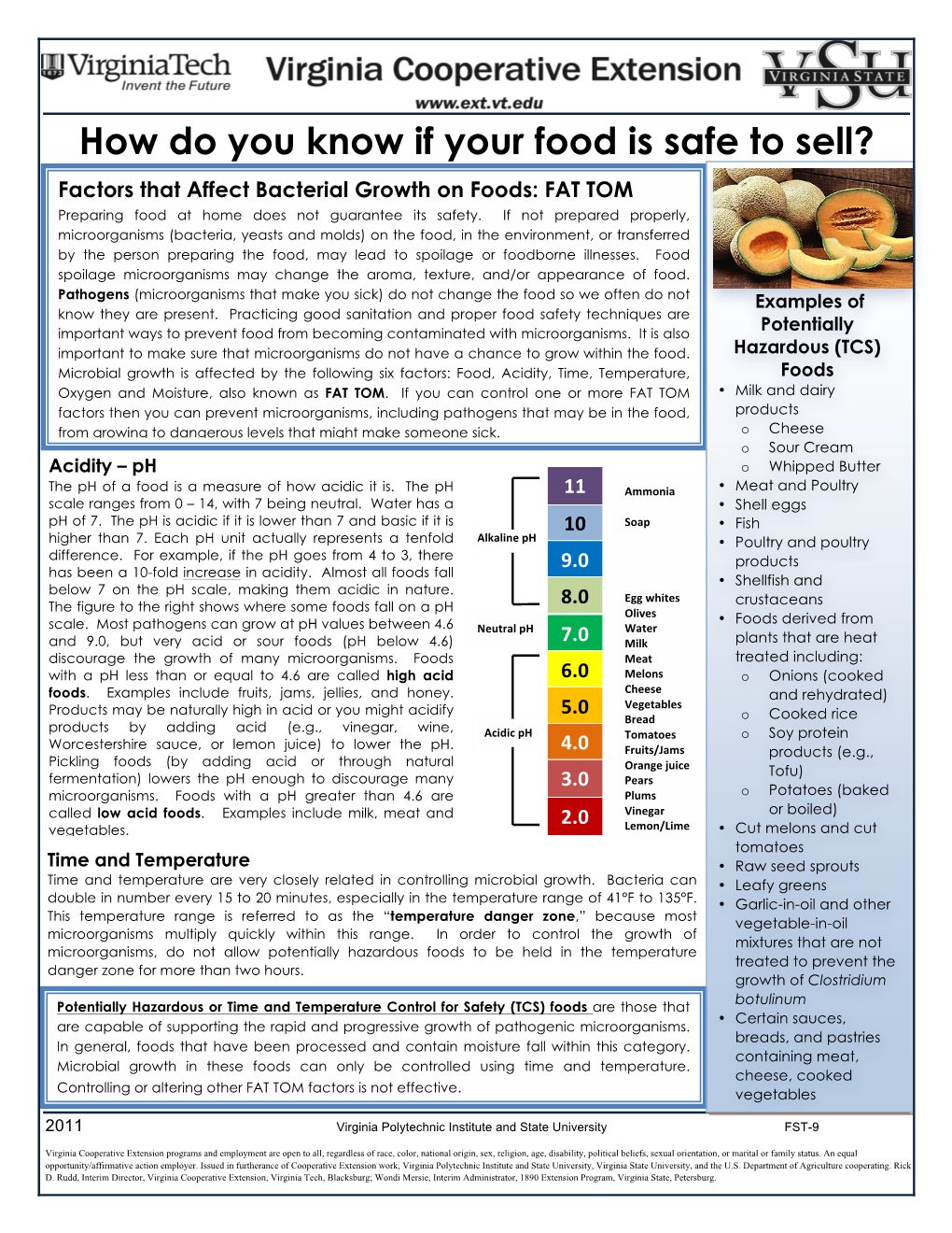 How Do You Know If Your Food Is Safe to Sell? Factors That Affect Bacterial Growth on Foods: FAT TOM Preparing Food at Home Does Not Guarantee Its Safety