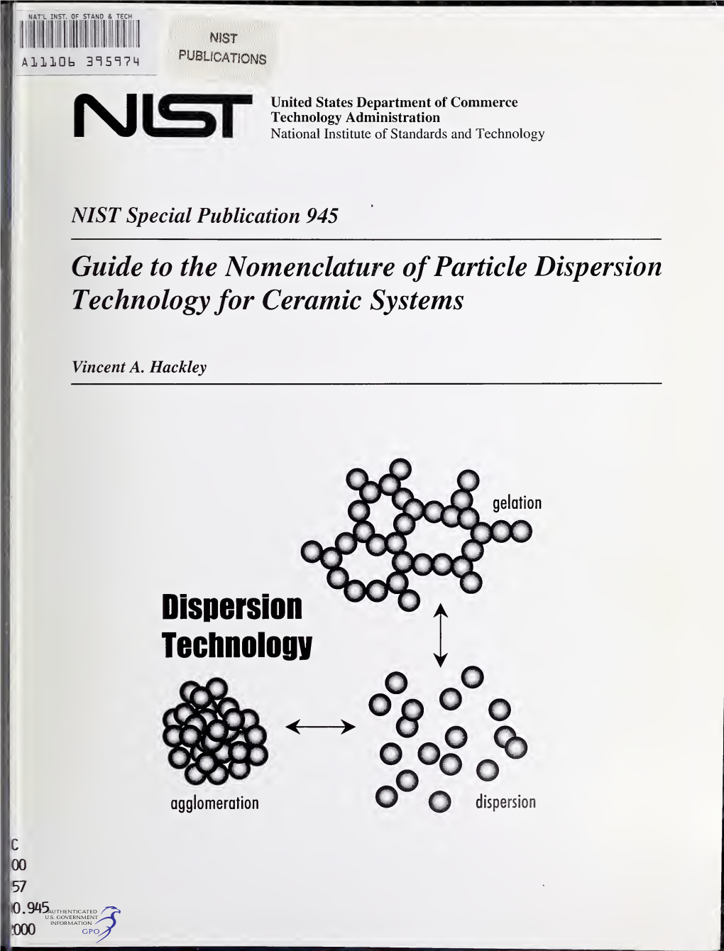 Guide to the Nomenclature of Particle Dispersion Technology for Ceramic Systems