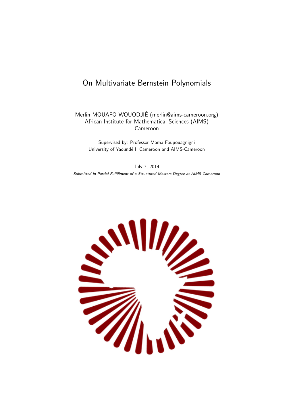On Multivariate Bernstein Polynomials