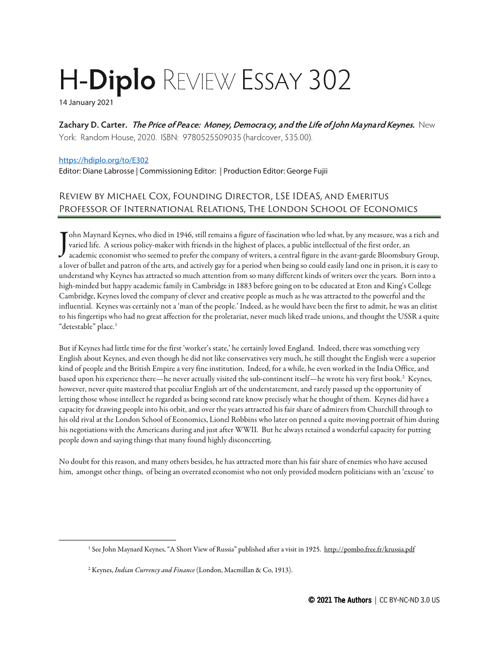 H-Diplo REVIEW ESSAY 302 14 January 2021