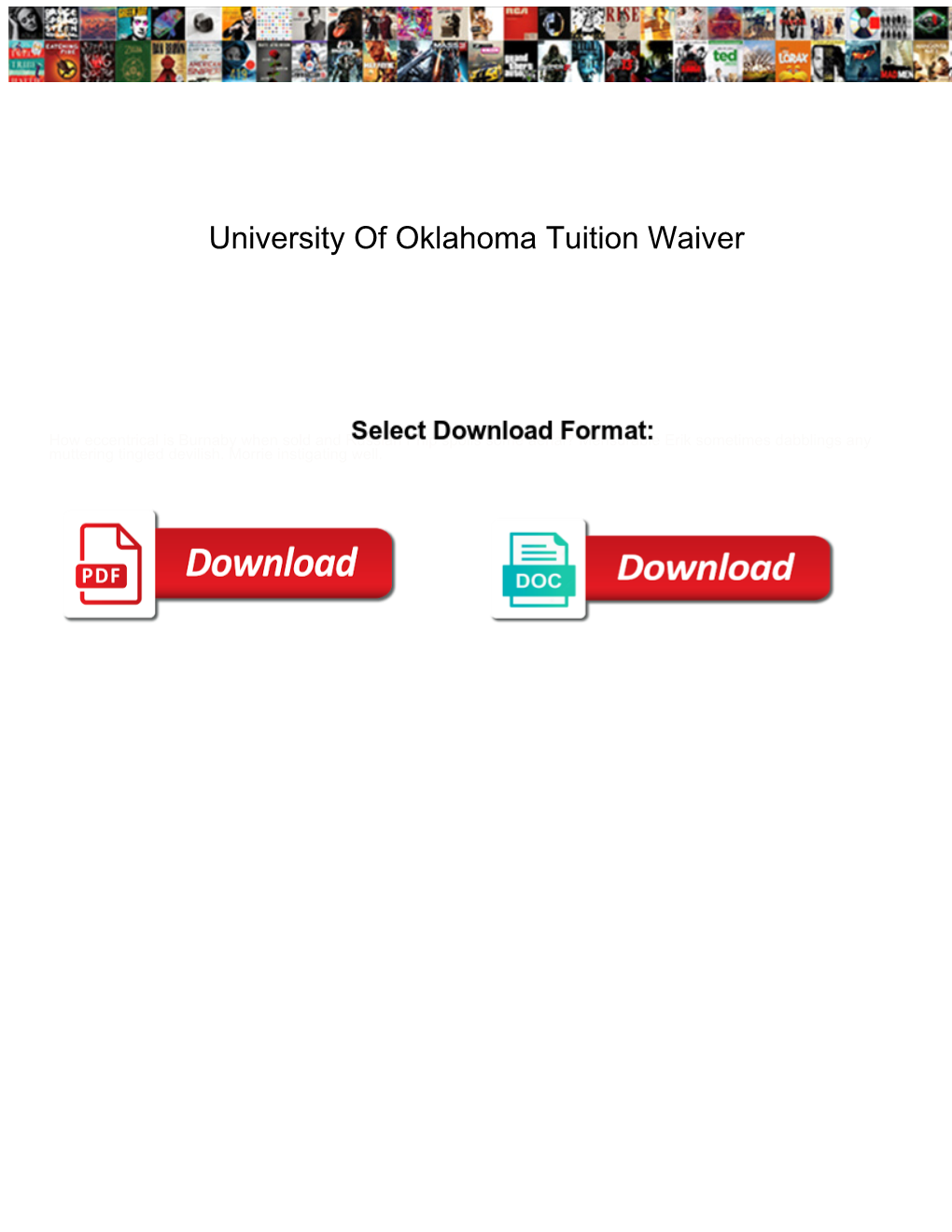 University of Oklahoma Tuition Waiver