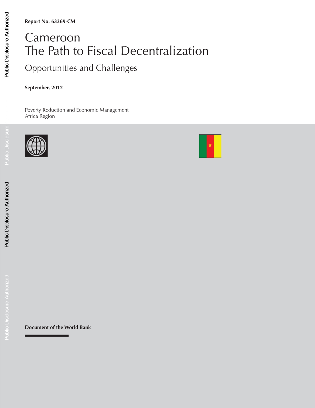 Cameroon the Path to Fiscal Decentralization Opportunities and Challenges