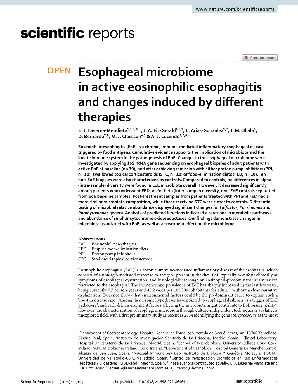 Esophageal Microbiome in Active Eosinophilic Esophagitis and Changes Induced by Different Therapies