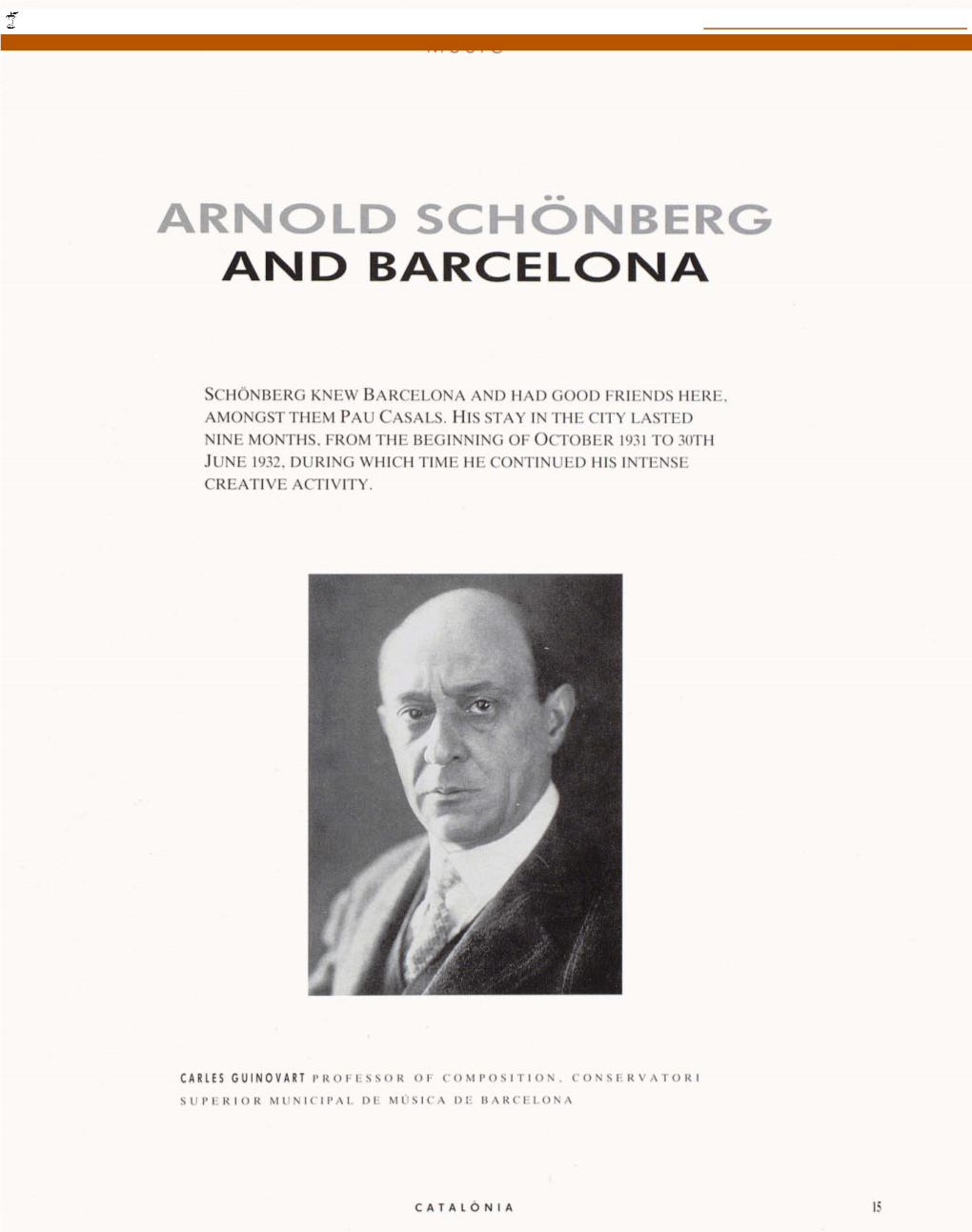 A R N O L D Schonberg and Barcelona
