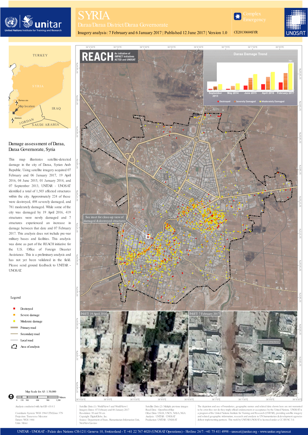 Daraa/Daraa District/Daraa Governorate Imagery Analysis: 7 February and 6 January 2017 | Published 12 June 2017 | Version 1.0 CE20130604SYR