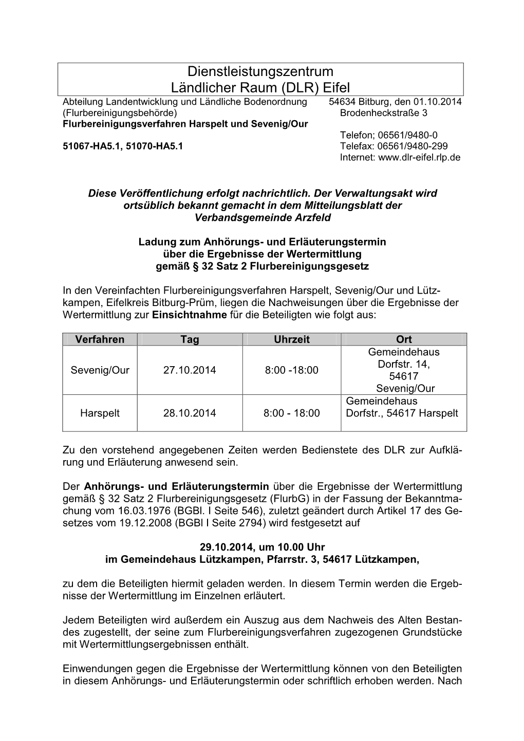 Dienstleistungszentrum Ländlicher Raum (DLR) Eifel