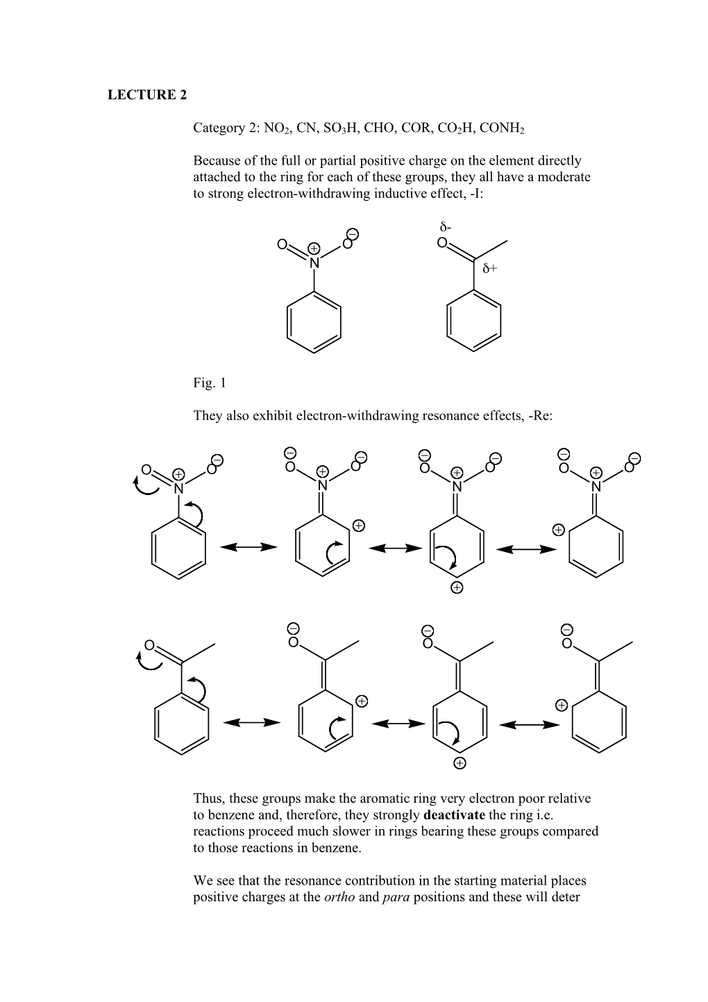 NO2, CN, SO3H, CHO, COR, CO2H, CONH2 Because of the Full Or