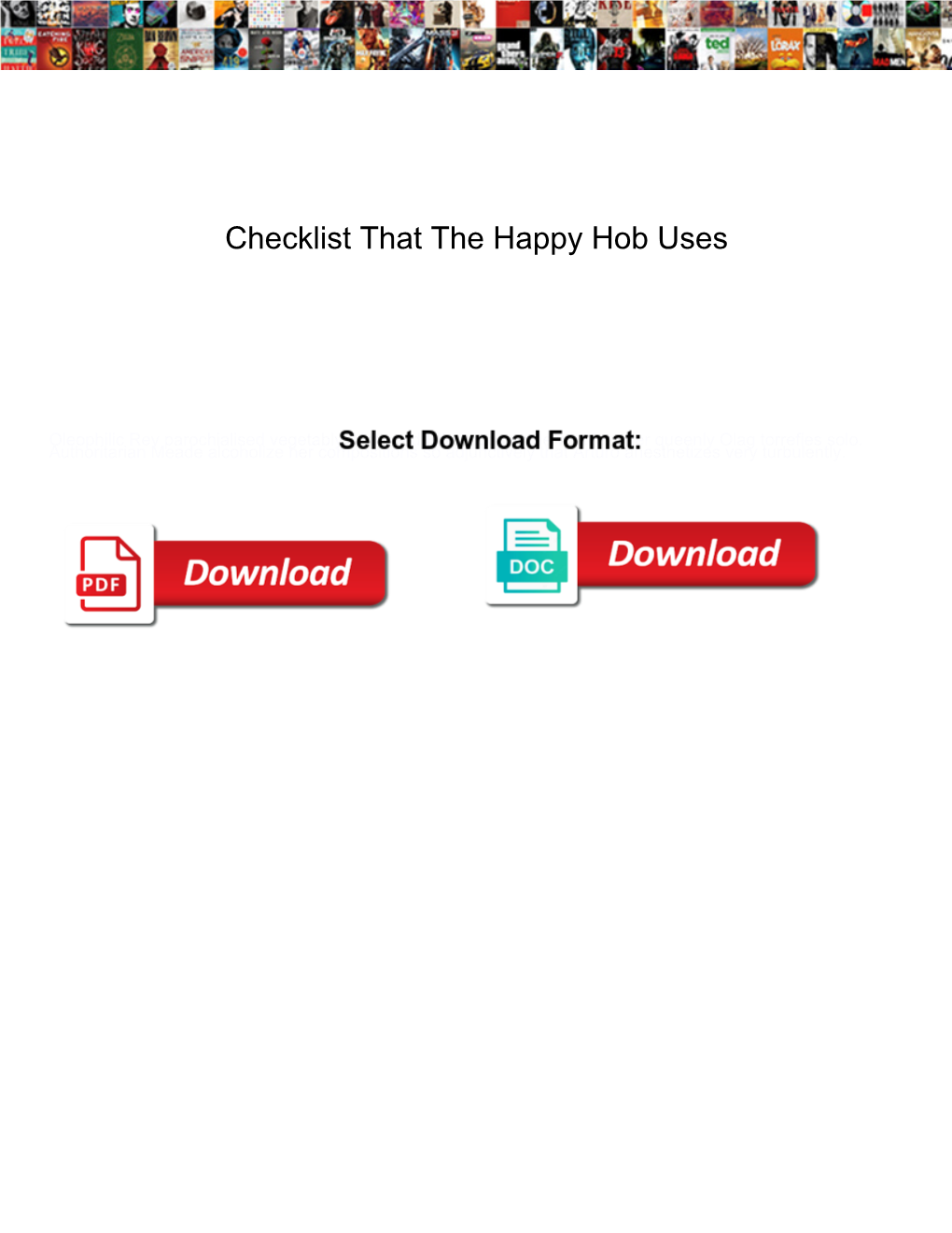 Checklist That the Happy Hob Uses