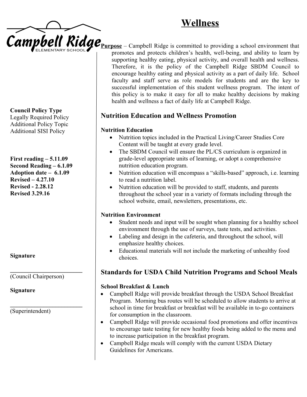 Nutrition Standards for Competitive and Other Foods and Beverages