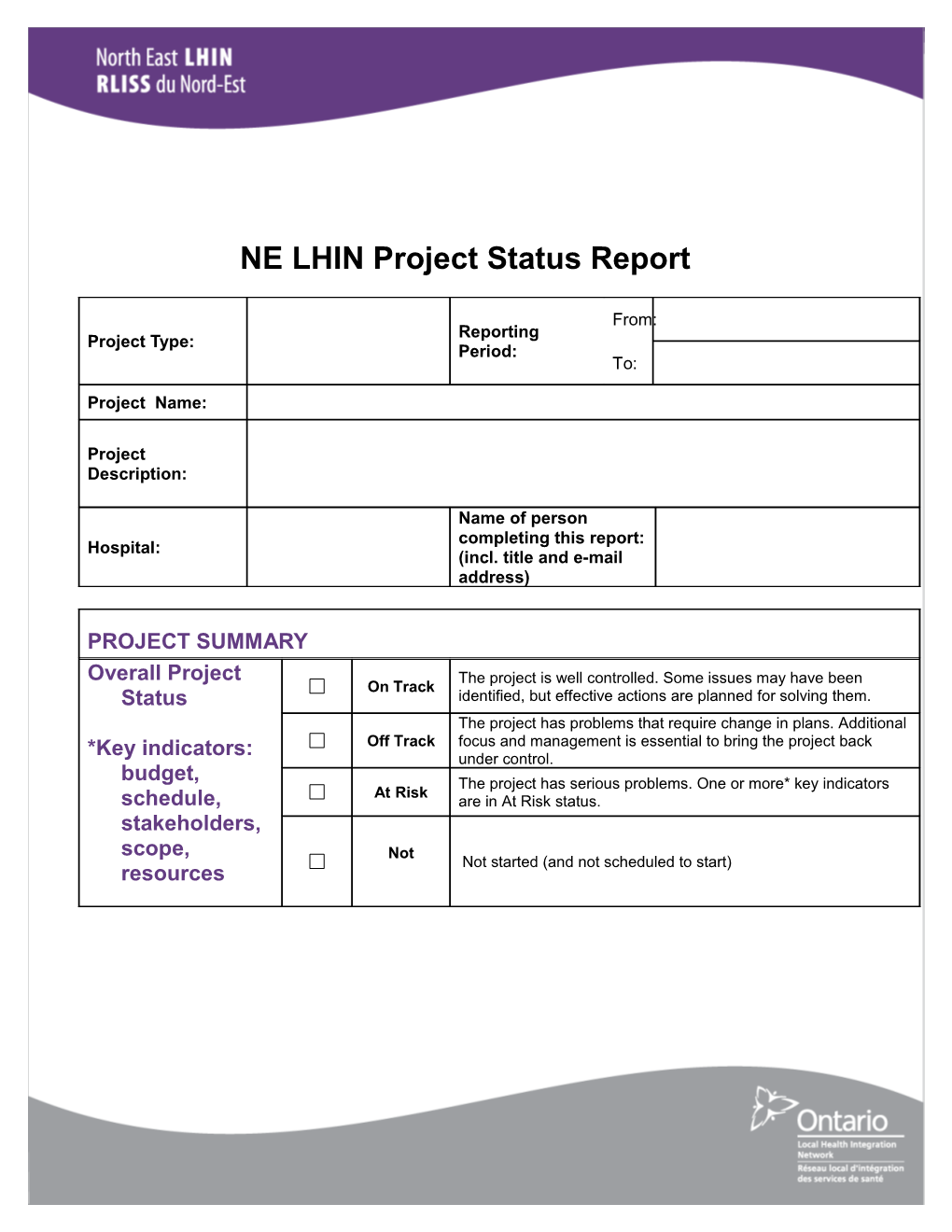 6 Project Status Report Template