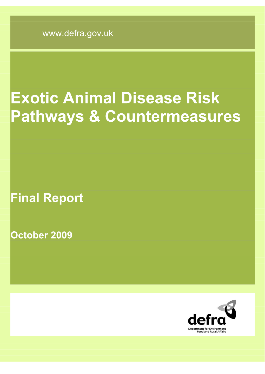 Exotic Animal Disease Risk Pathways & Countermeasures