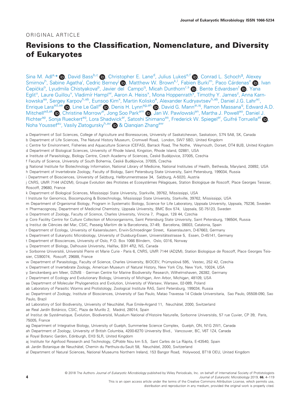 Revisions to the Classification, Nomenclature, and Diversity Of