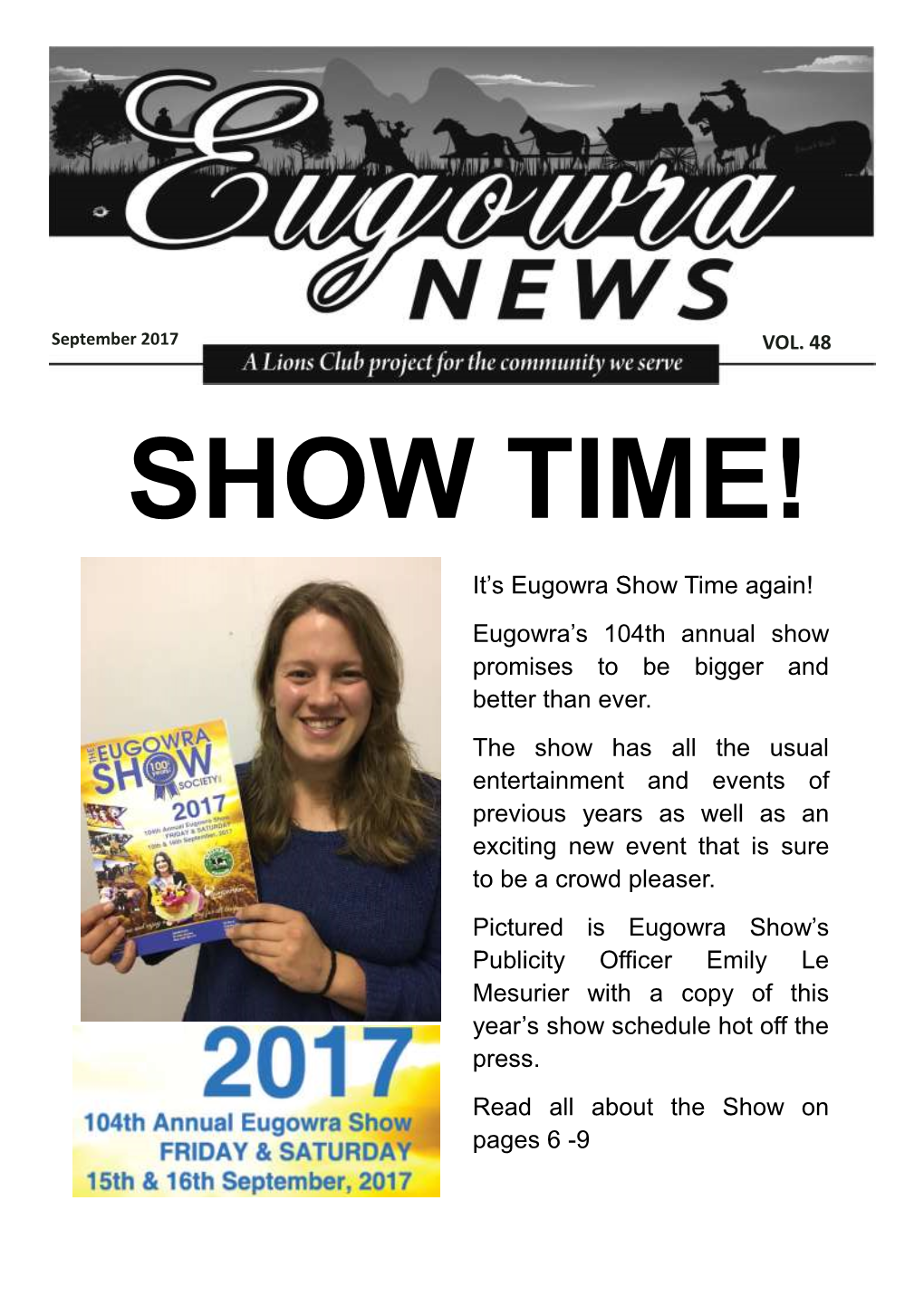 It's Eugowra Show Time Again! Eugowra's 104Th Annual Show