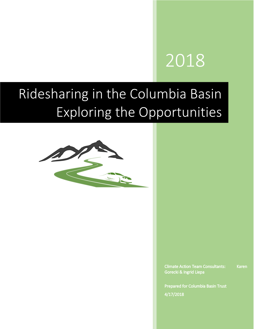 Ridesharing in the Columbia Basin Exploring the Opportunities
