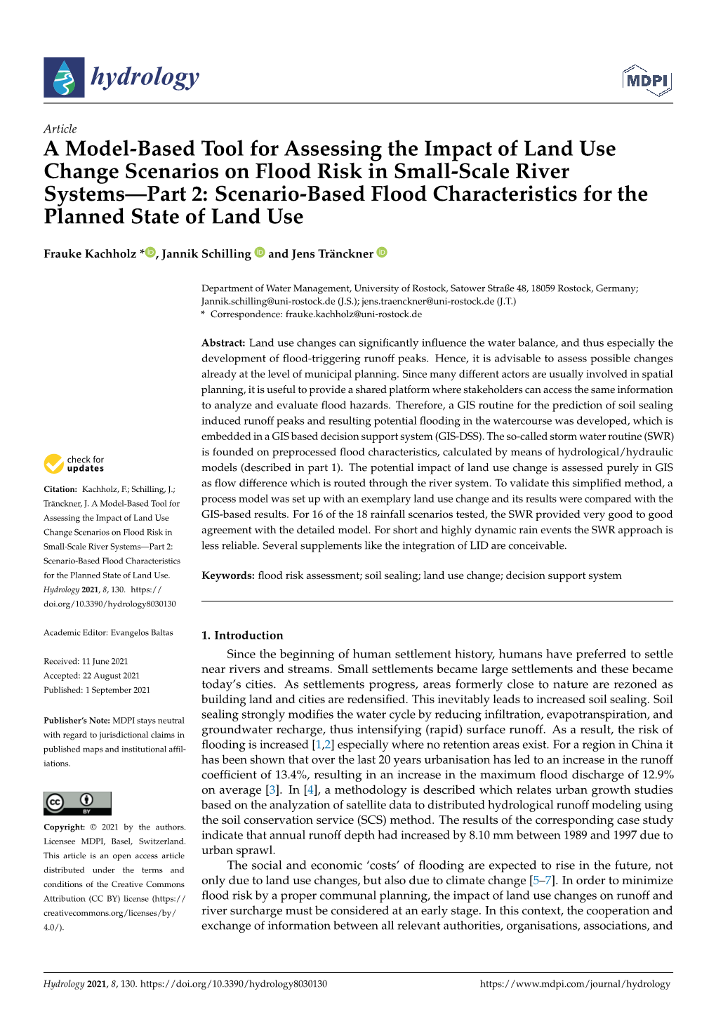 A Model-Based Tool for Assessing the Impact of Land