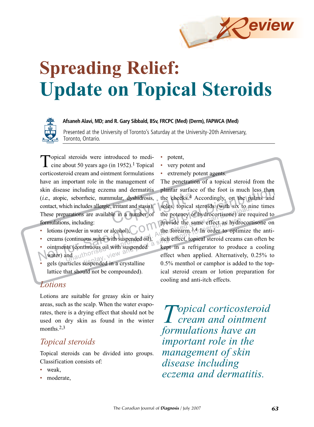 Spreading Relief: Update on Topical Steroids