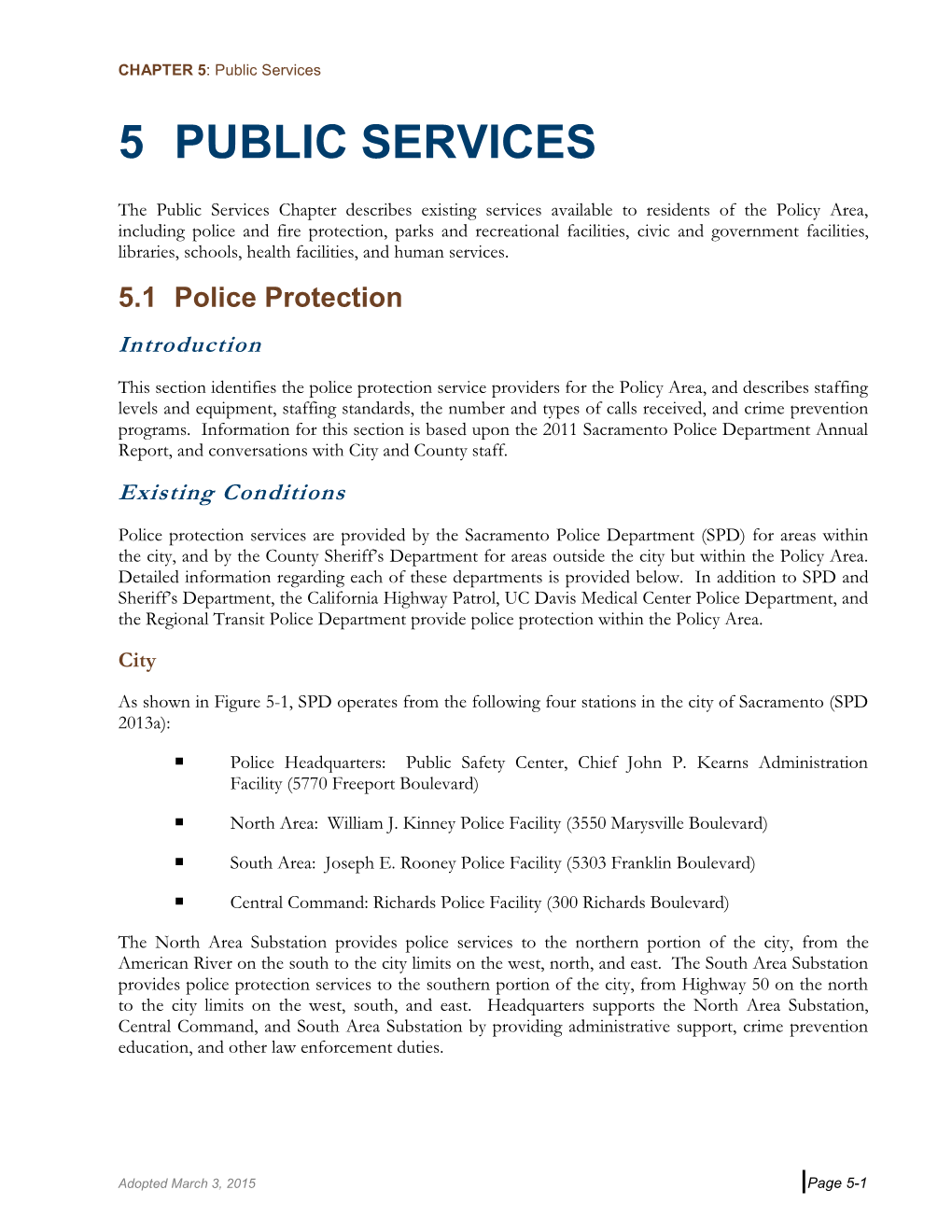 CHAPTER 5: Public Services PS-5