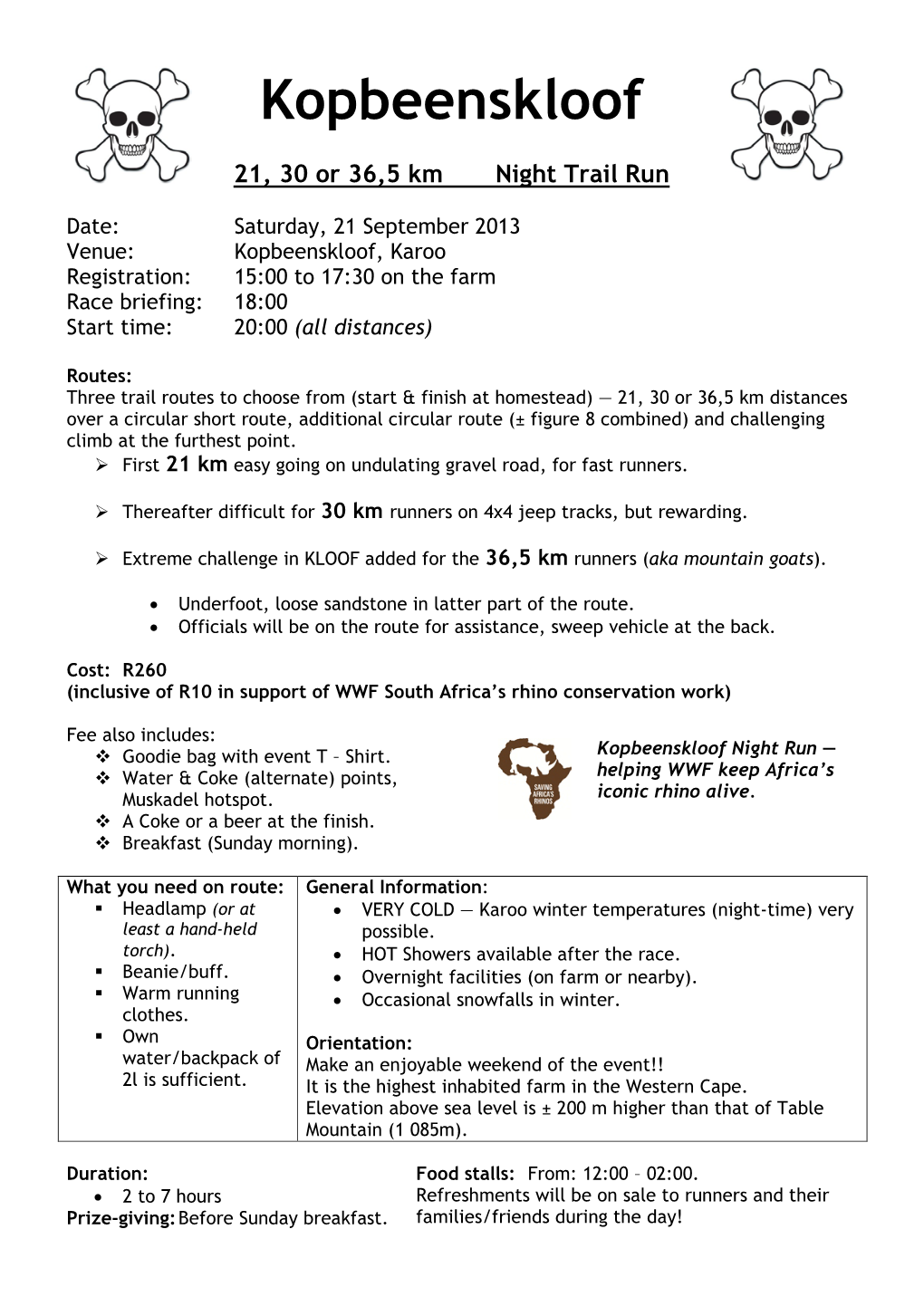 21, 30 Or 36,5 Km Night Trail Run