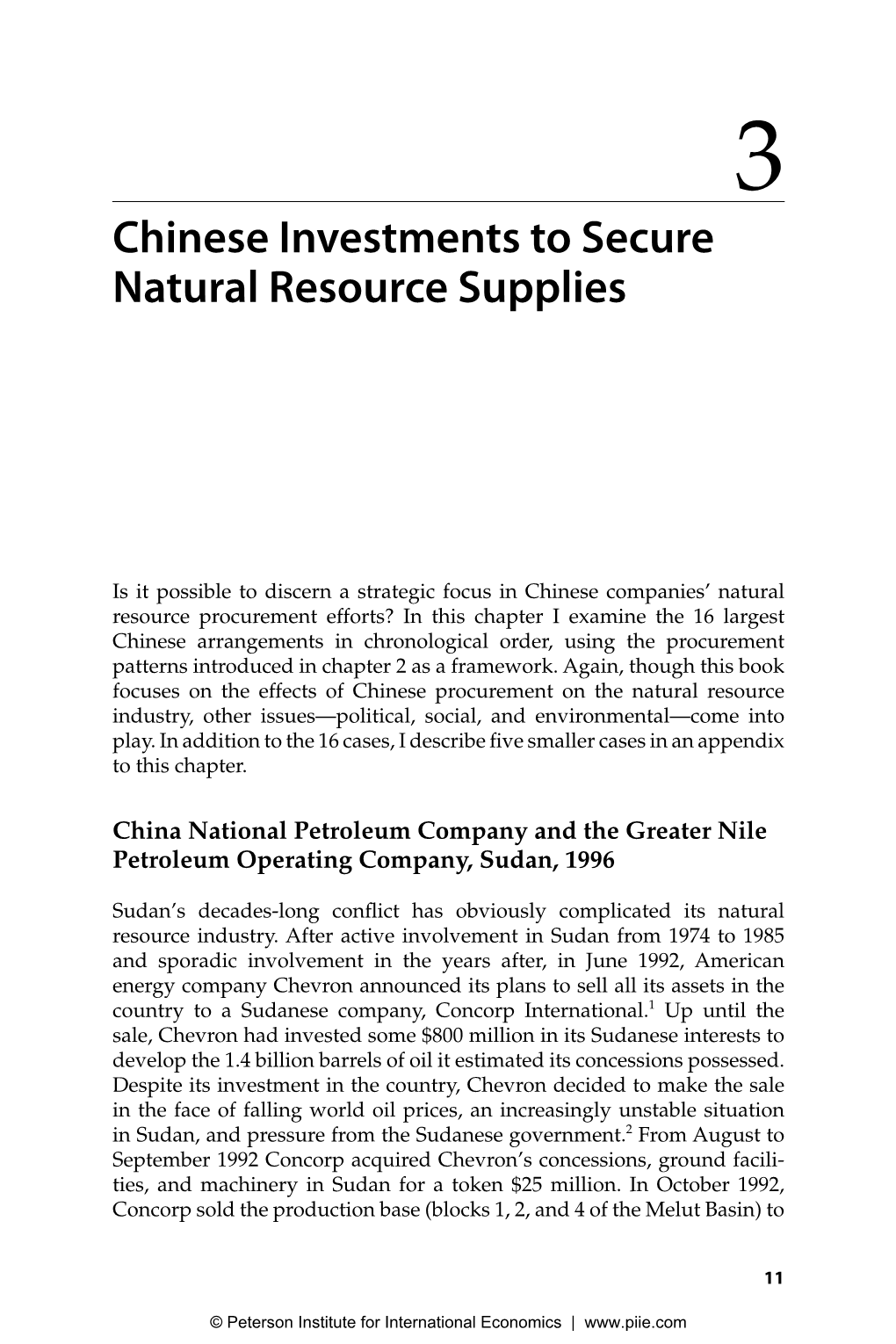 China's Strategy to Secure Natural Resources: Risks, Dangers, and Opportunities: Ch 3