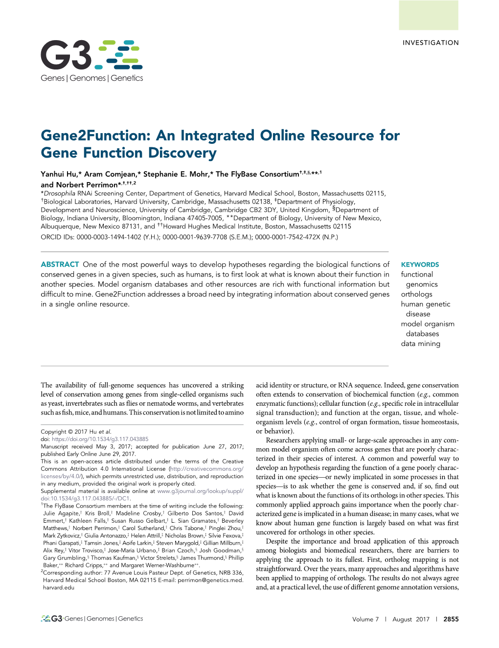 An Integrated Online Resource for Gene Function Discovery