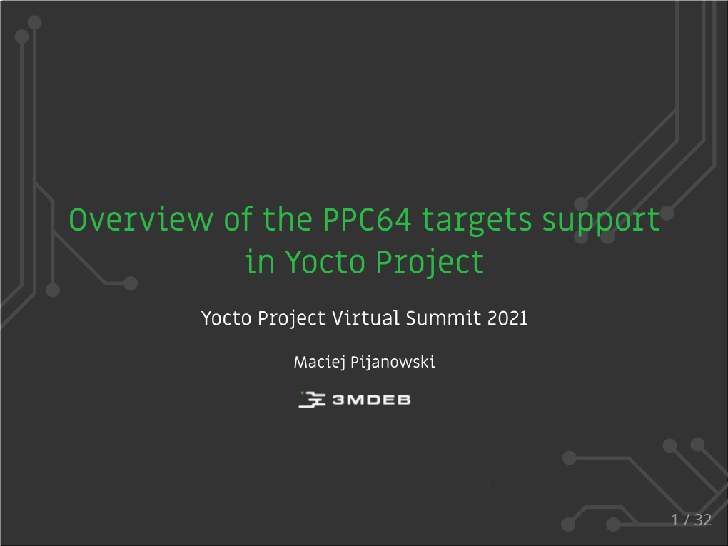 Overview of the PPC64 Targets Support in Yocto Project