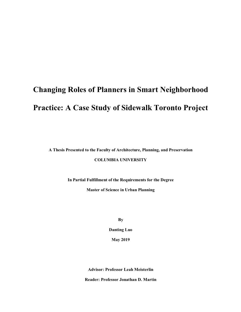 Changing Roles of Planners in Smart Neighborhood Practice