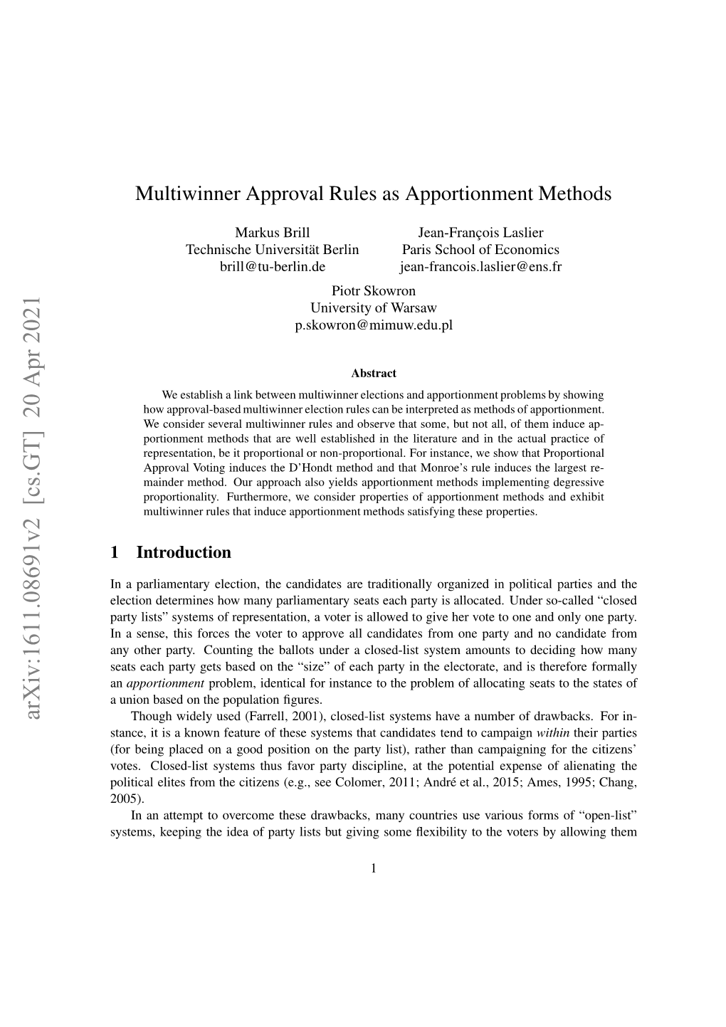 Multiwinner Approval Rules As Apportionment Methods