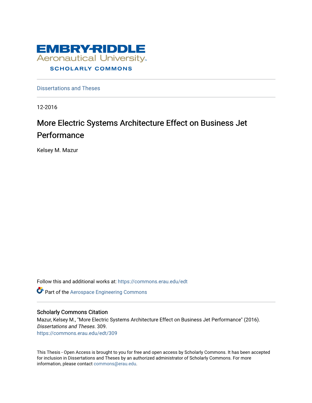 More Electric Systems Architecture Effect on Business Jet Performance