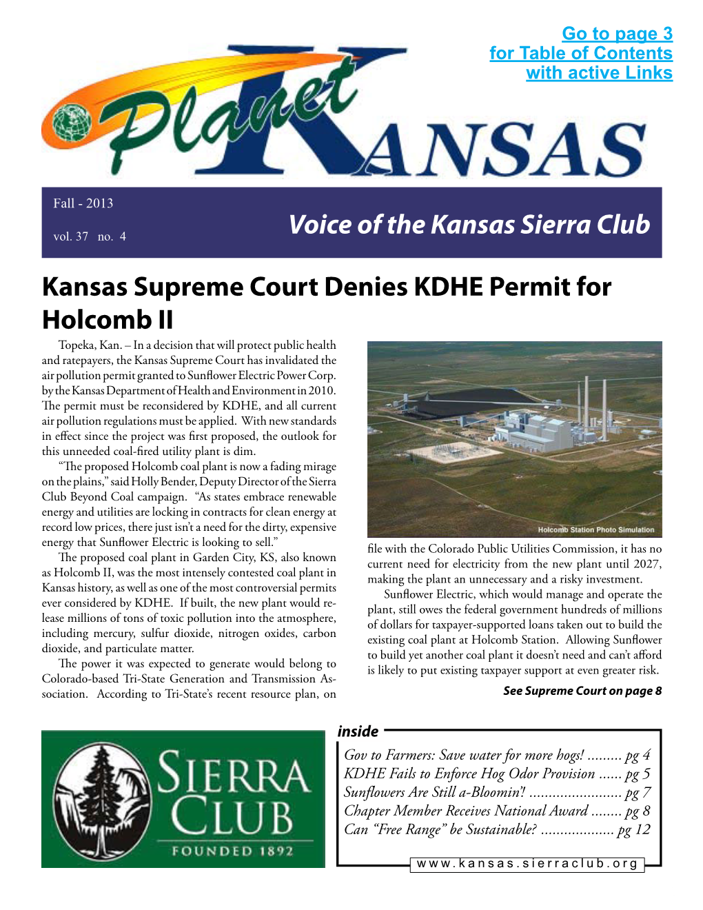 Voice of the Kansas Sierra Club Kansas Supreme Court Denies