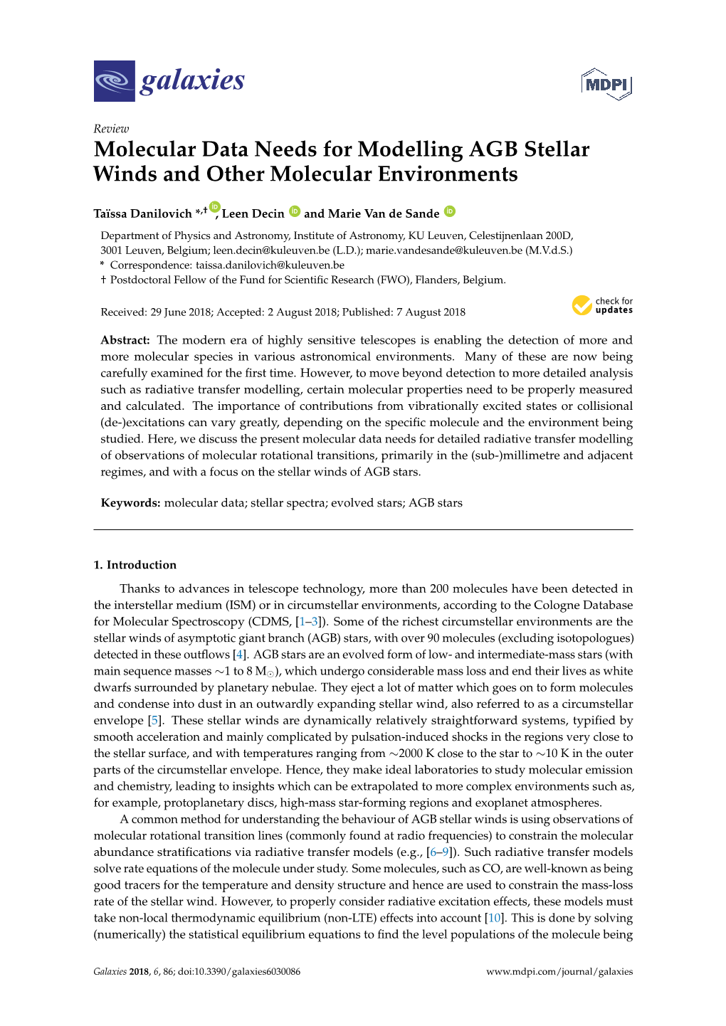 Molecular Data Needs for Modelling AGB Stellar Winds and Other Molecular Environments