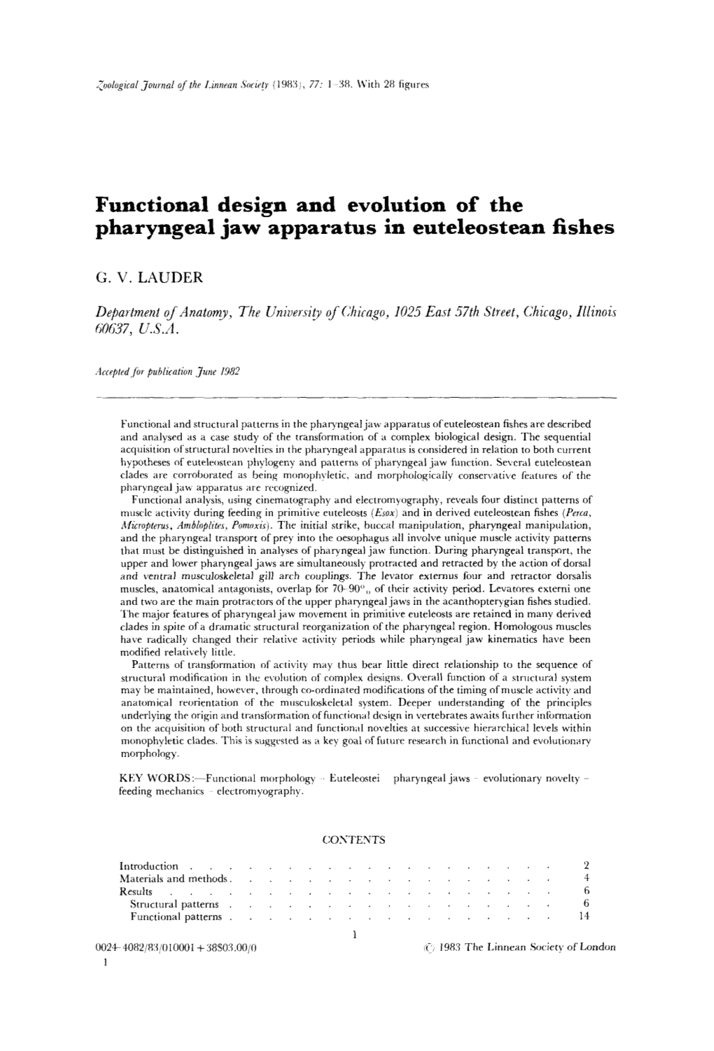 Functional Design and Evolution of the Pharyngeal Jaw Apparatus in Euteleostean Fishes