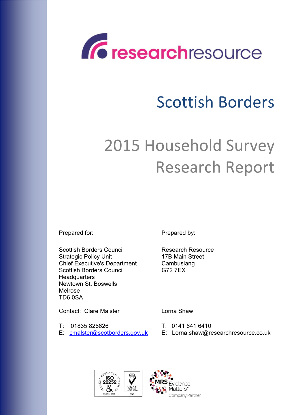 Scottish Borders 2015 Household Survey Research Report