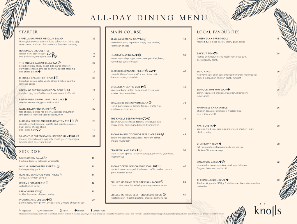 All-Day Dining Menu