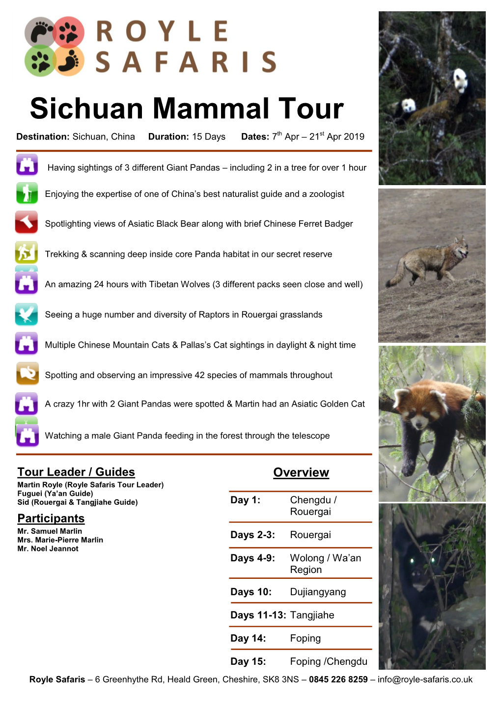 Sichuan Mammal Tour