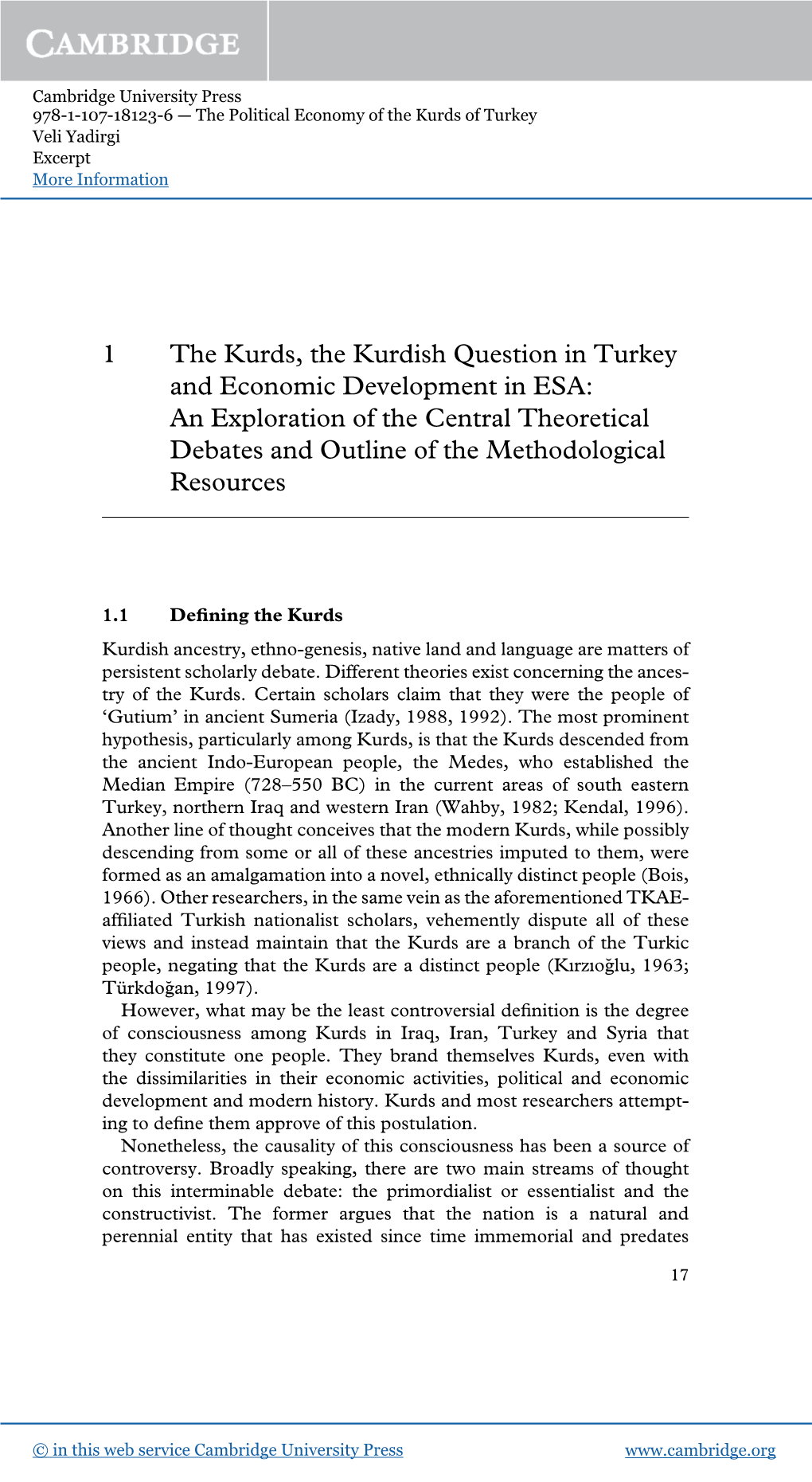 1 the Kurds, the Kurdish Question in Turkey and Economic