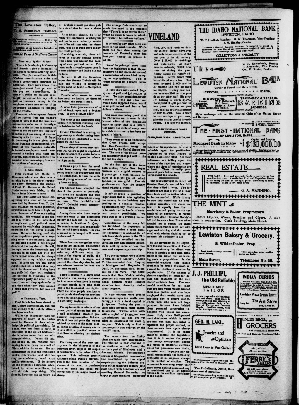 LEWISTON, IDAHO 5 Ready Well Known in Washington, Er ‘'There’Ll Be Civil Service There.” Lption to Weekly