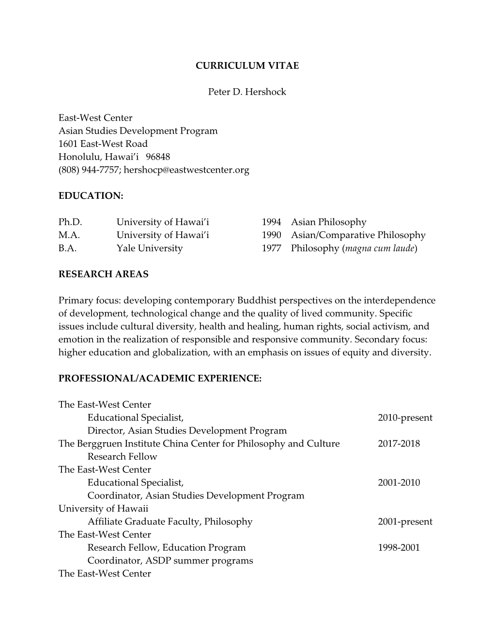 Curriculum Vitae