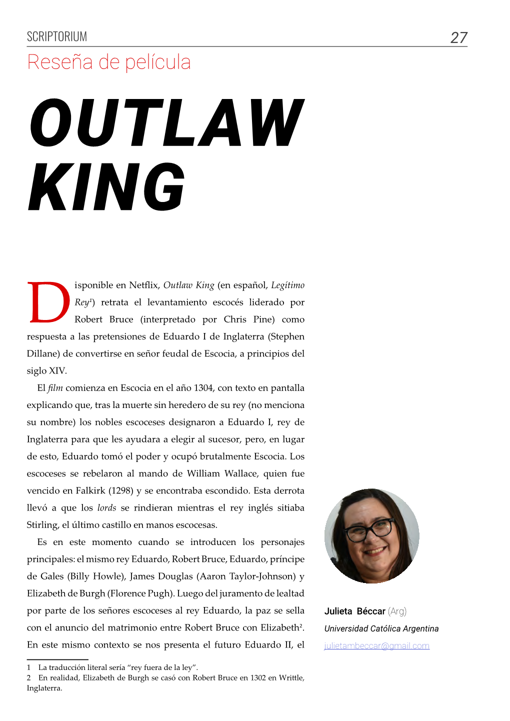 Reseña De Película OUTLAW KING