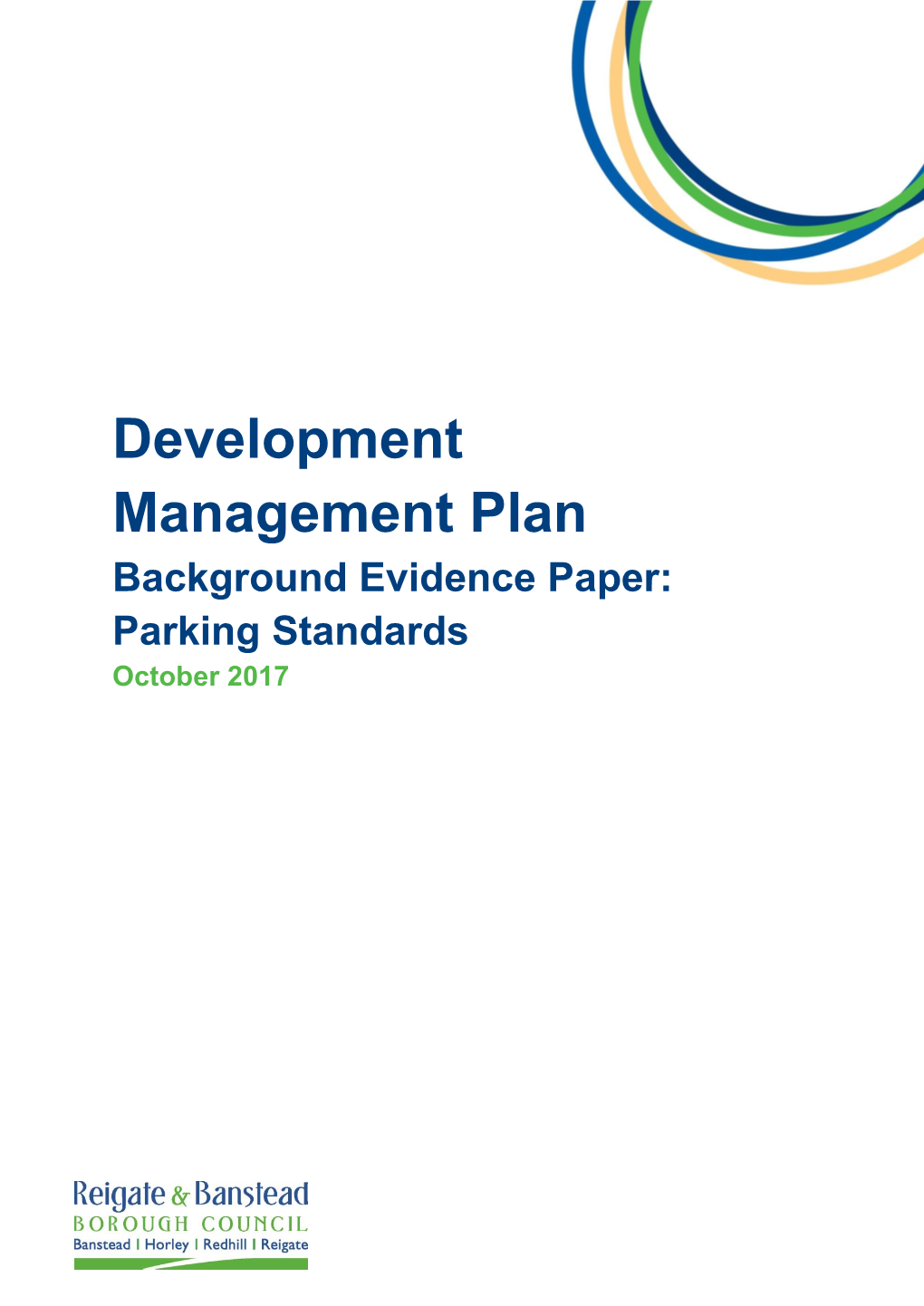 Development Management Plan Background Evidence Paper: Parking Standards October 2017