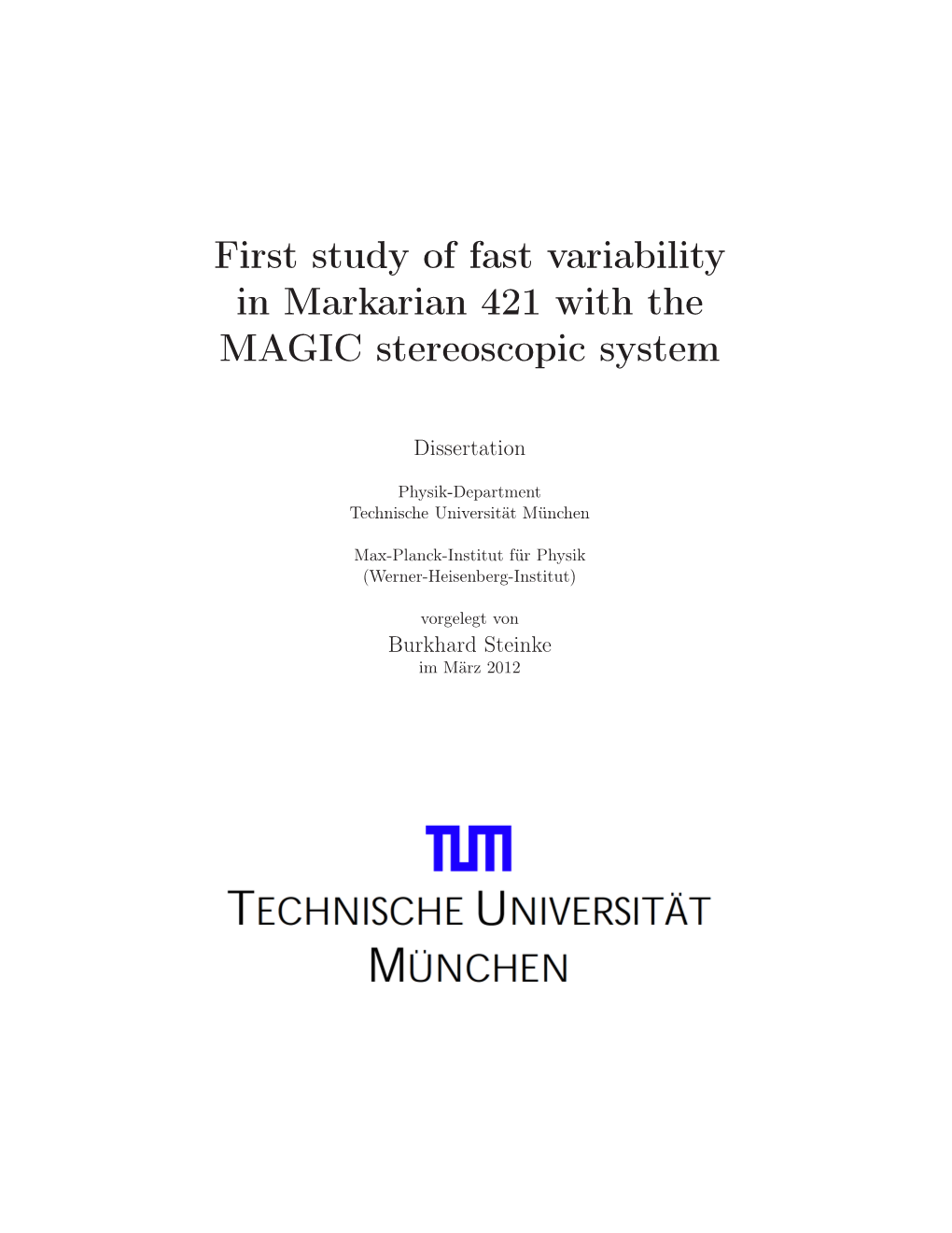 First Study of Fast Variability in Markarian 421 with the MAGIC Stereoscopic System