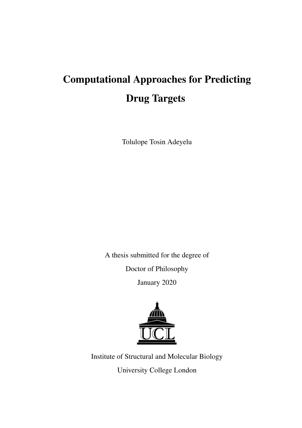 Computational Approaches for Predicting Drug Targets