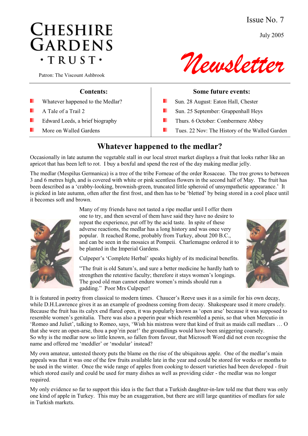 July 2005 Newsletter