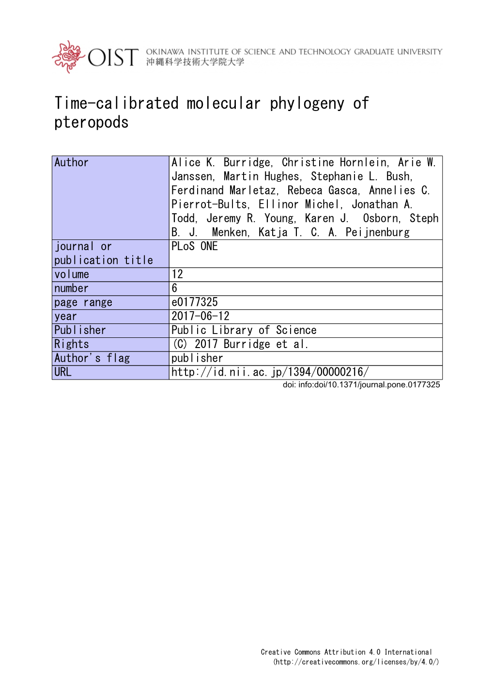 Time-Calibrated Molecular Phylogeny of Pteropods