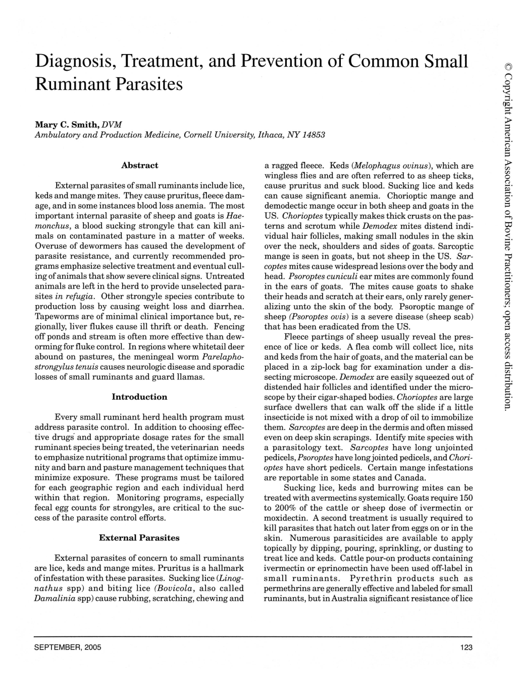 Diagnosis, Treatment, and Prevention of Common Small Ruminant Parasites