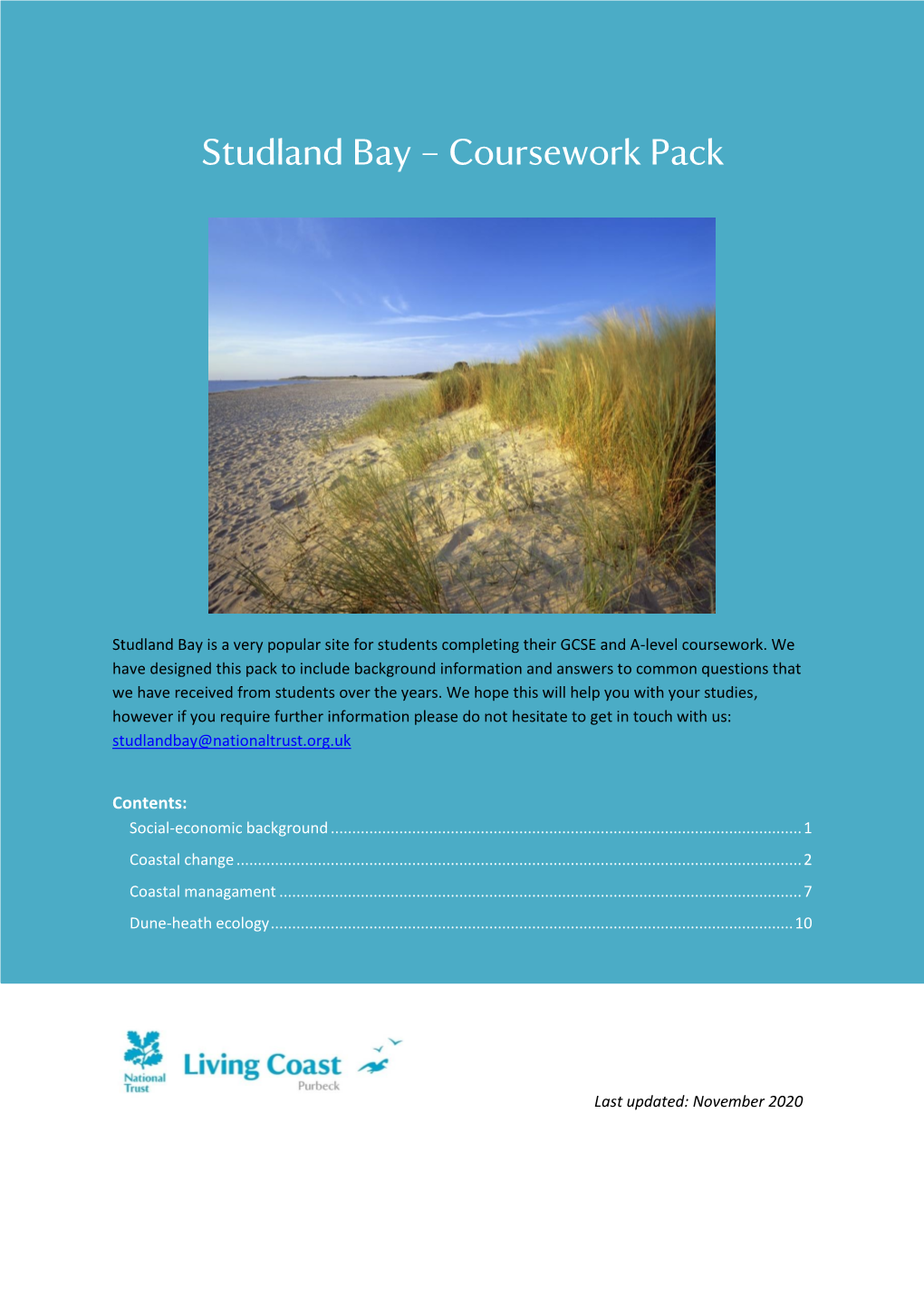 Studland Bay – Coursework Pack