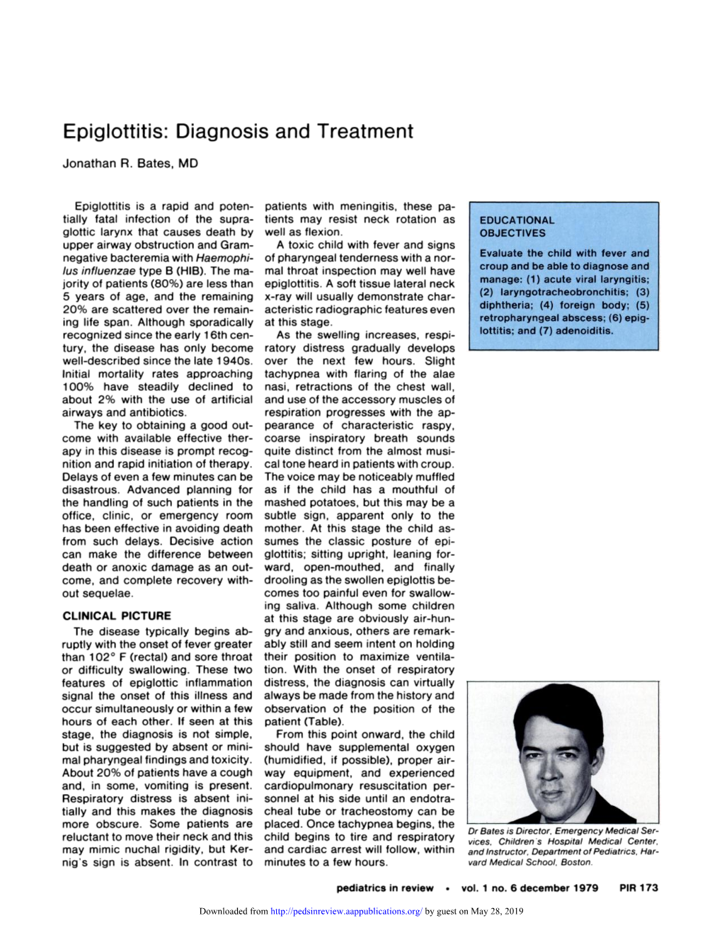 Epiglottitis: Diagnosis and Treatment