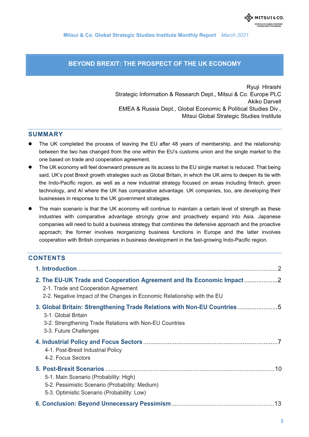 Beyond Brexit: the Prospect of the Uk Economy