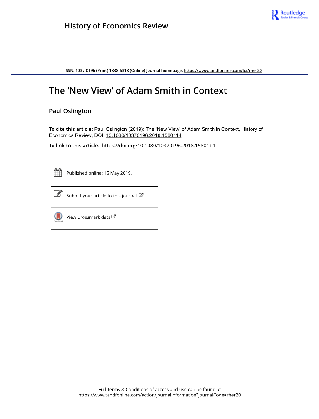 Of Adam Smith in Context
